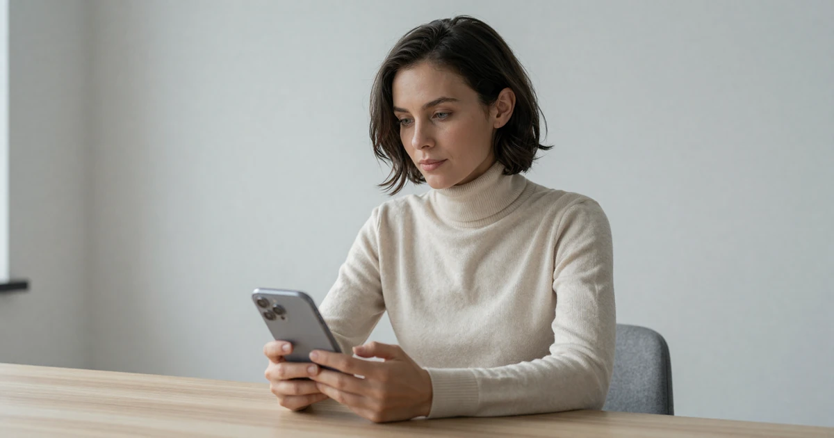 Calm minimal portrait of a kink dating app member resting at home with a book, soft daylight on a pale background